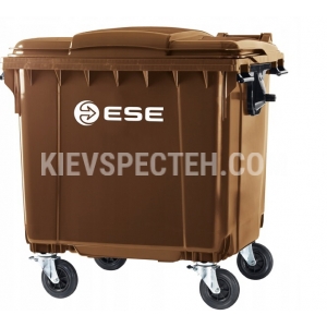 Евроконтейнер ESE пластиковый с плоской крышкой V-1100 л. коричневый