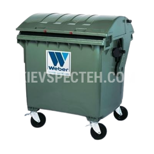 Евроконтейнер Weber со сферической крышкой V-1100 л. зеленый