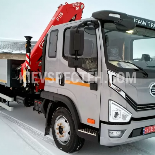 Бортовой автомобиль ТК-FAW-KM-115 на базе FAW CA1121 с КМУ FASSI F115A.0.23