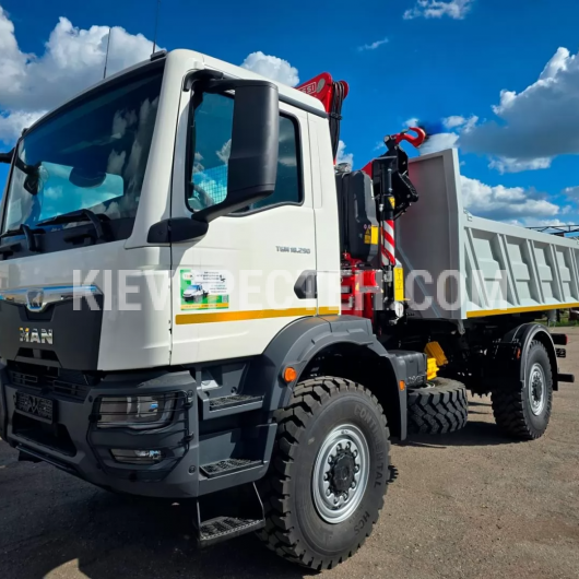 Бортовой самосвал MAN TGM 18.290 из КМУ FASSI F135A