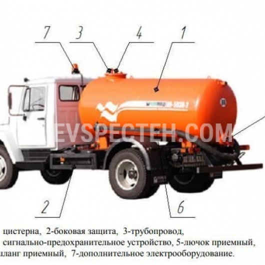 Схема асенізатора ГАЗ-3309 на 4 кубів