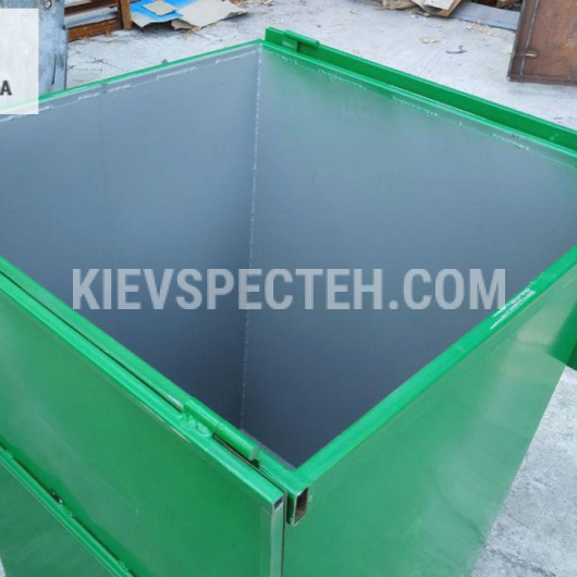 Бак металлический для ТБО с крышкой V-750 л. зеленый